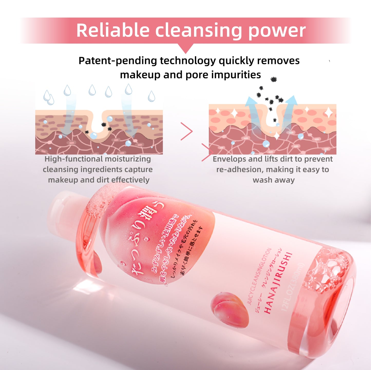 HANAJIRUSHI Peach Cleansing Lotion & Makeup Remover